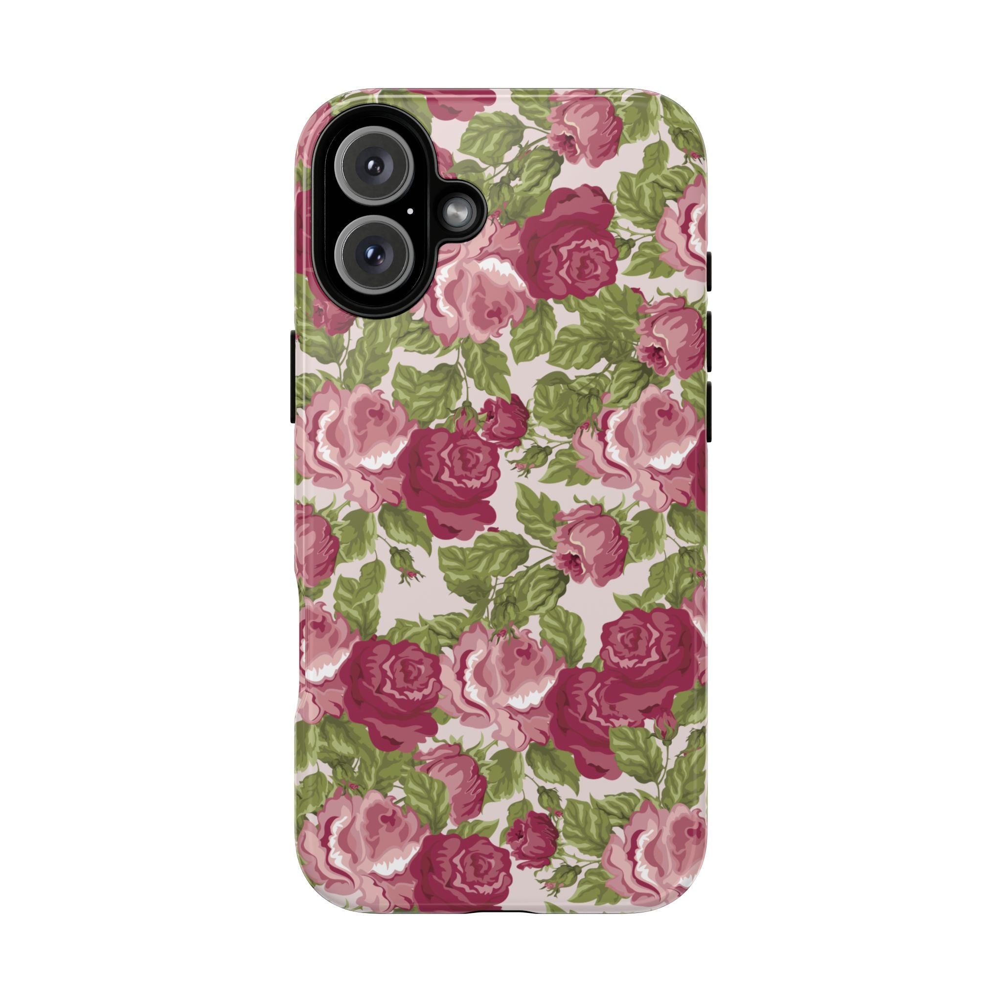 Floral Vintage Rose Tough Phone Case — Pink Garden Protective Cover