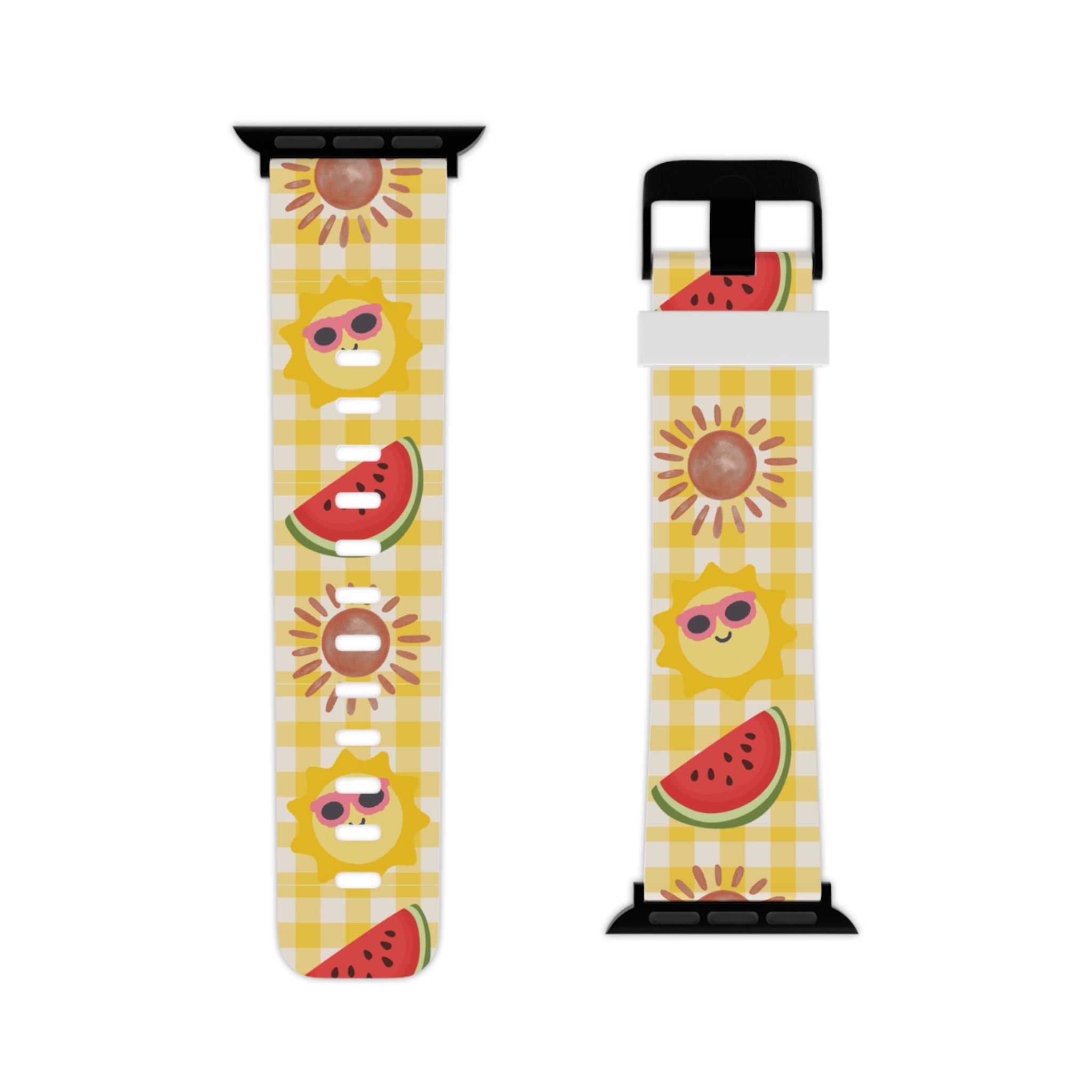 Sunny Summer Apple Watch Band — Watermelon & Sunglasses Emoji Pattern