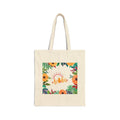Aloha Floral Tote Bag - Canvas Beach Grocery Shopper