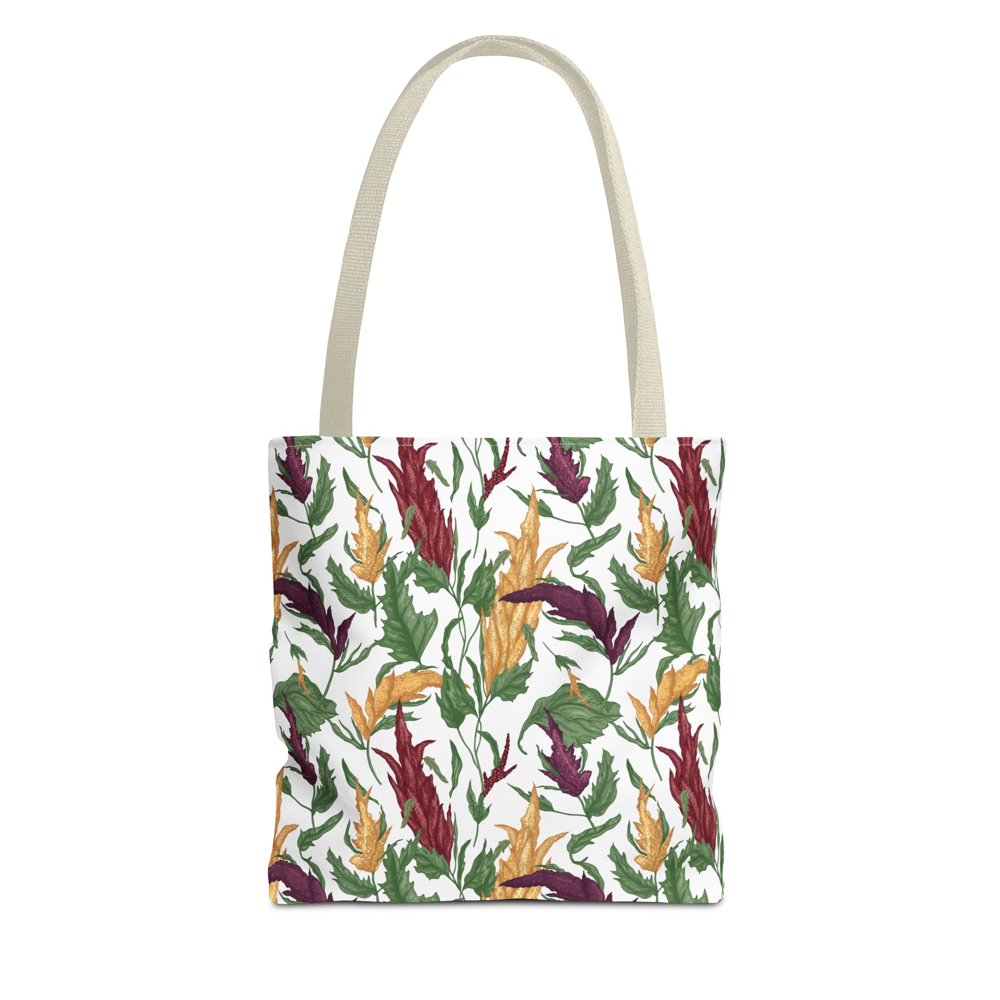 Autumn Feather Pattern Tote Bag – Colorful Fall Leaves & Feathers All-Over Print