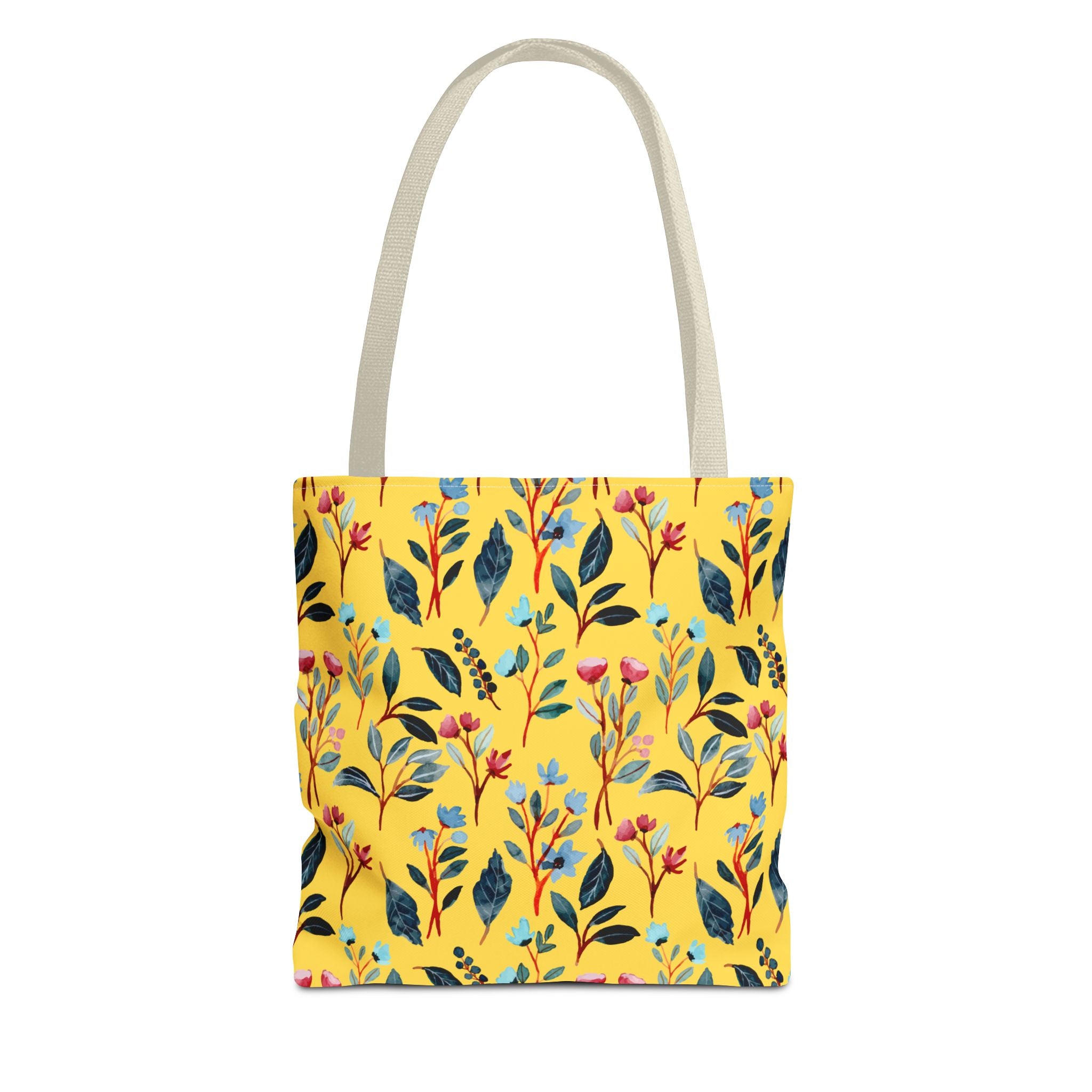 Floral Yellow Tote Bag – Bright Botanical All-Over Print