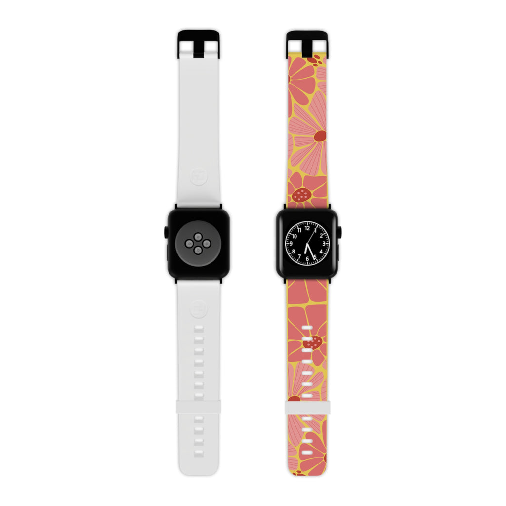 Floral Rose Apple Watch Band — Vintage Pink Garden Strap