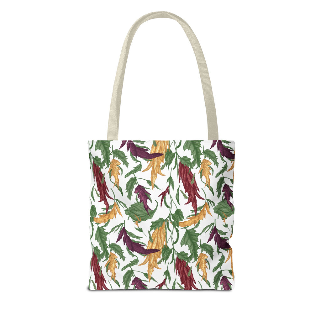 Autumn Feather Pattern Tote Bag – Colorful Fall Leaves & Feathers All-Over Print