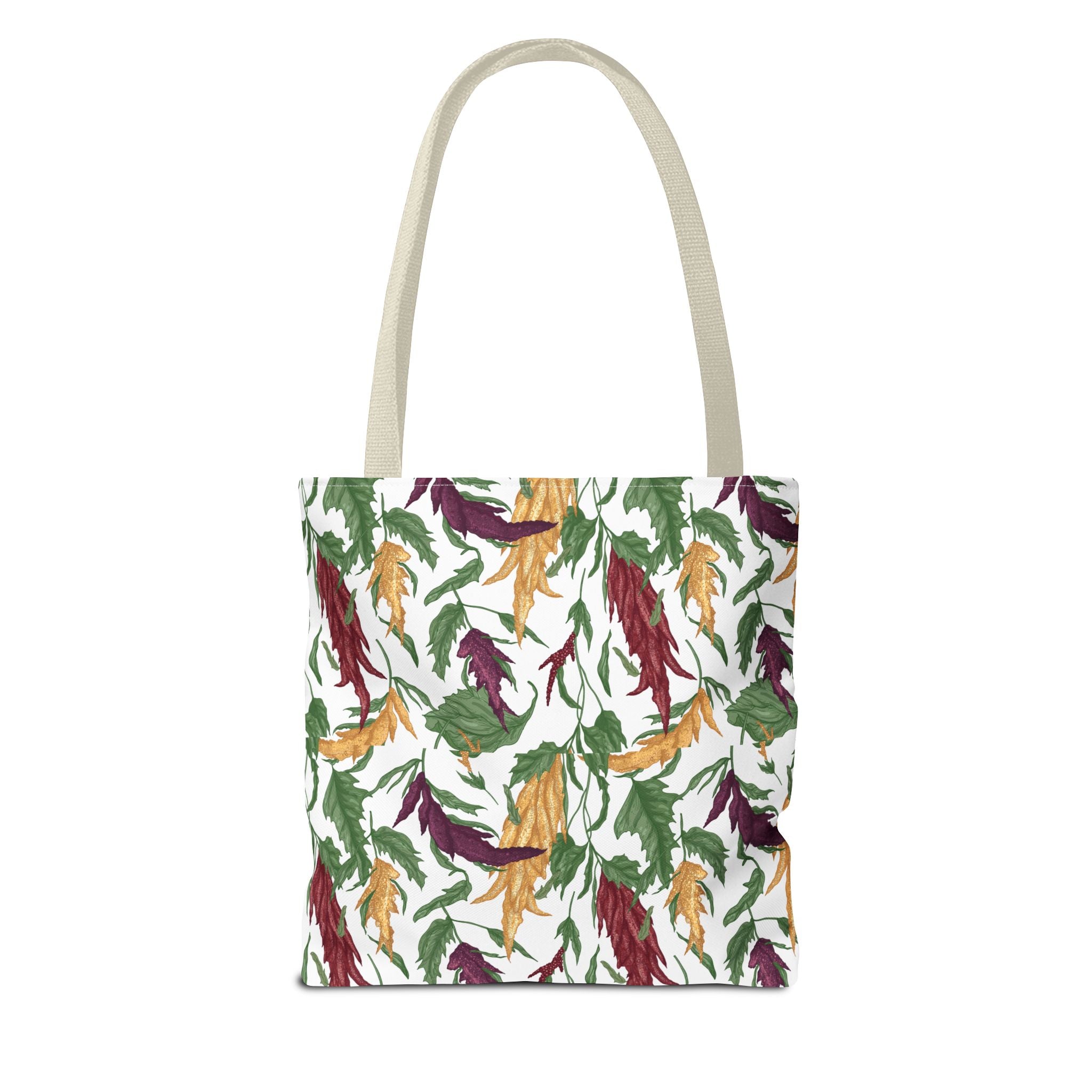 Autumn Feather Pattern Tote Bag – Colorful Fall Leaves & Feathers All-Over Print