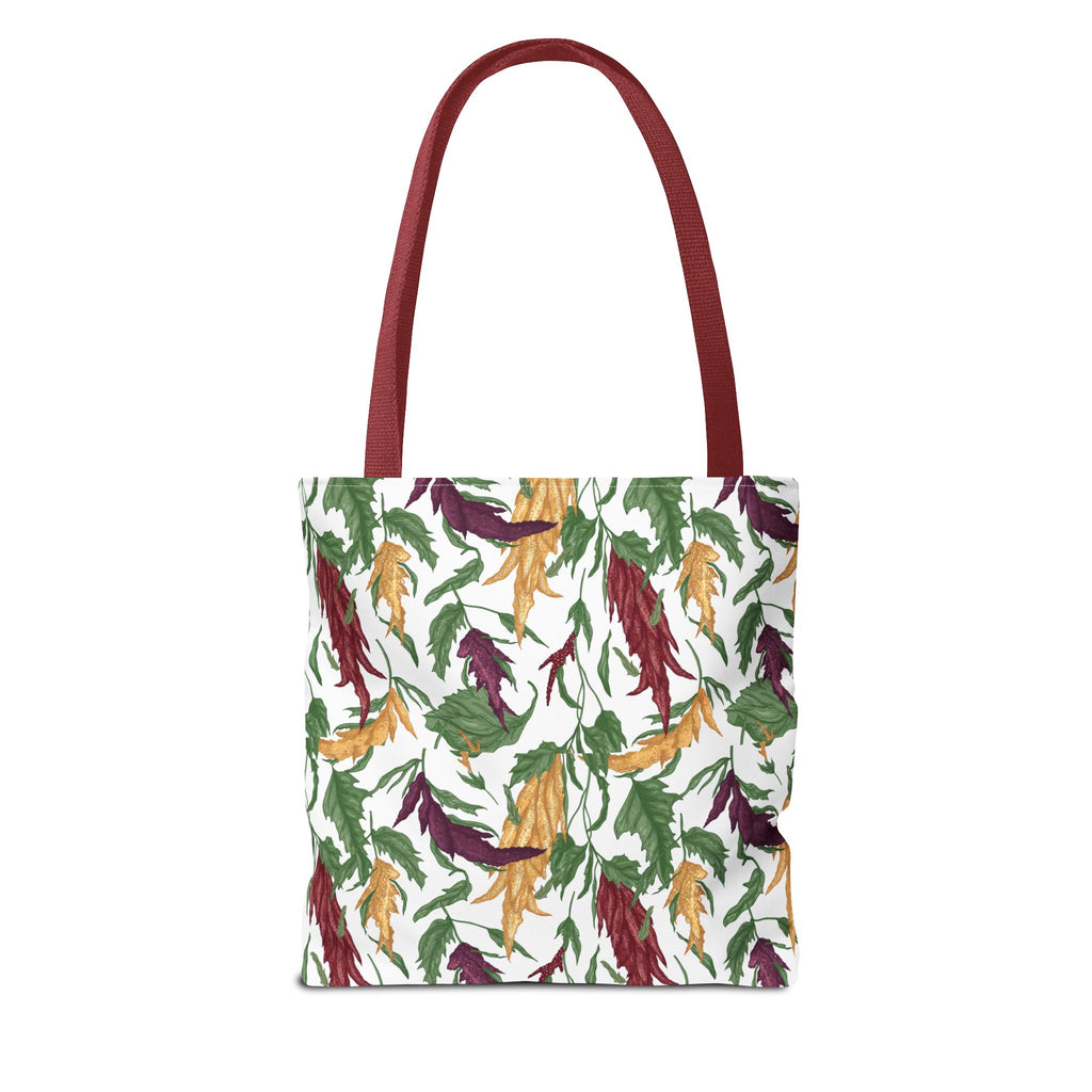 Autumn Feather Pattern Tote Bag – Colorful Fall Leaves & Feathers All-Over Print