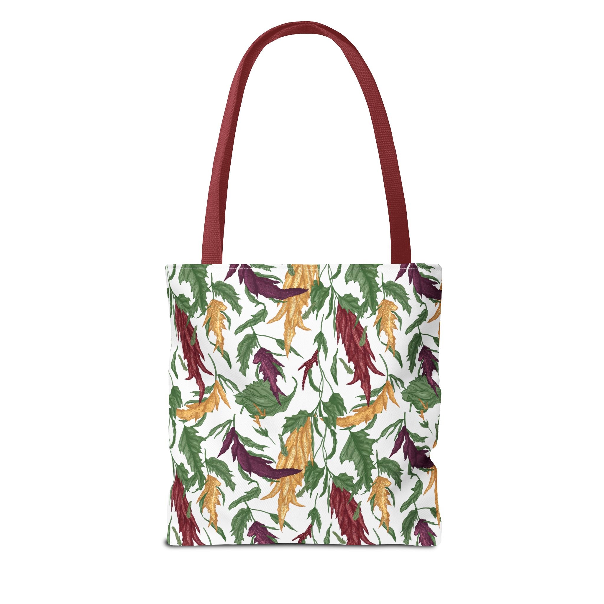 Autumn Feather Pattern Tote Bag – Colorful Fall Leaves & Feathers All-Over Print
